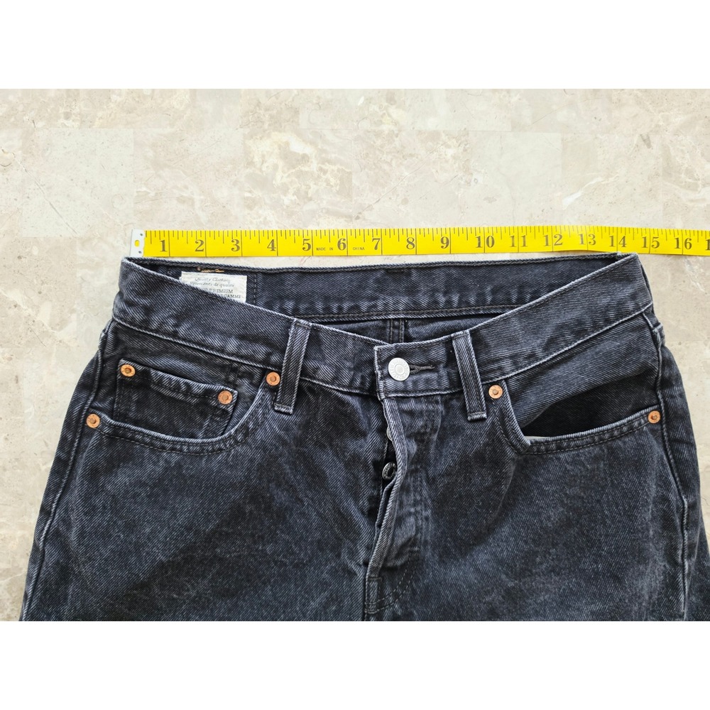 Levis Premium 501 Two Tone Colorblock Chaps Ranch Straight Leg Jeans Black  29 - Picture 6 of 11
